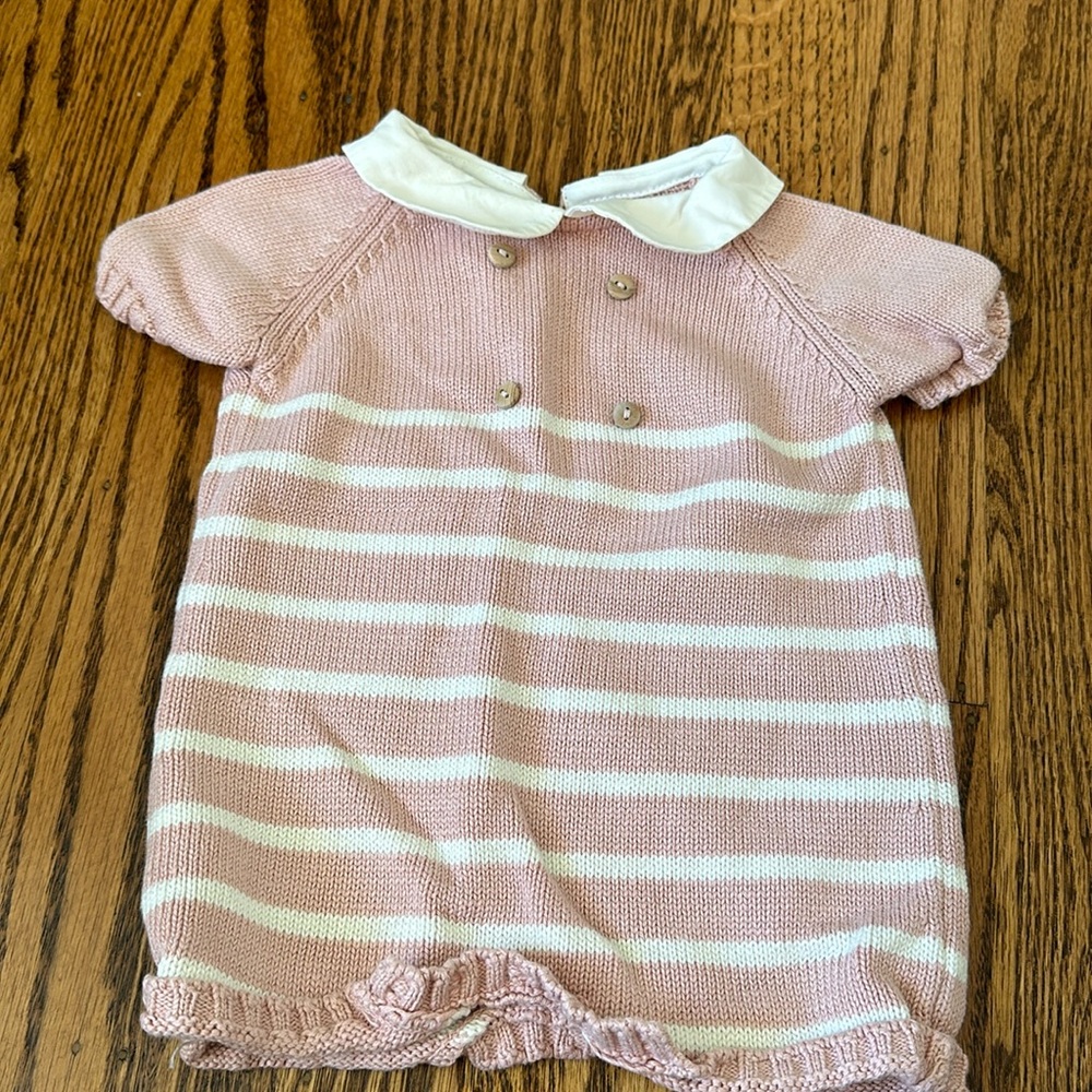 Pink sweater one piece from Spain 6m